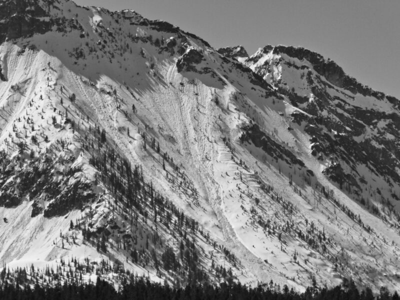 Large wet loose avalanche in the northern Sawtooths. 9400', ENE.